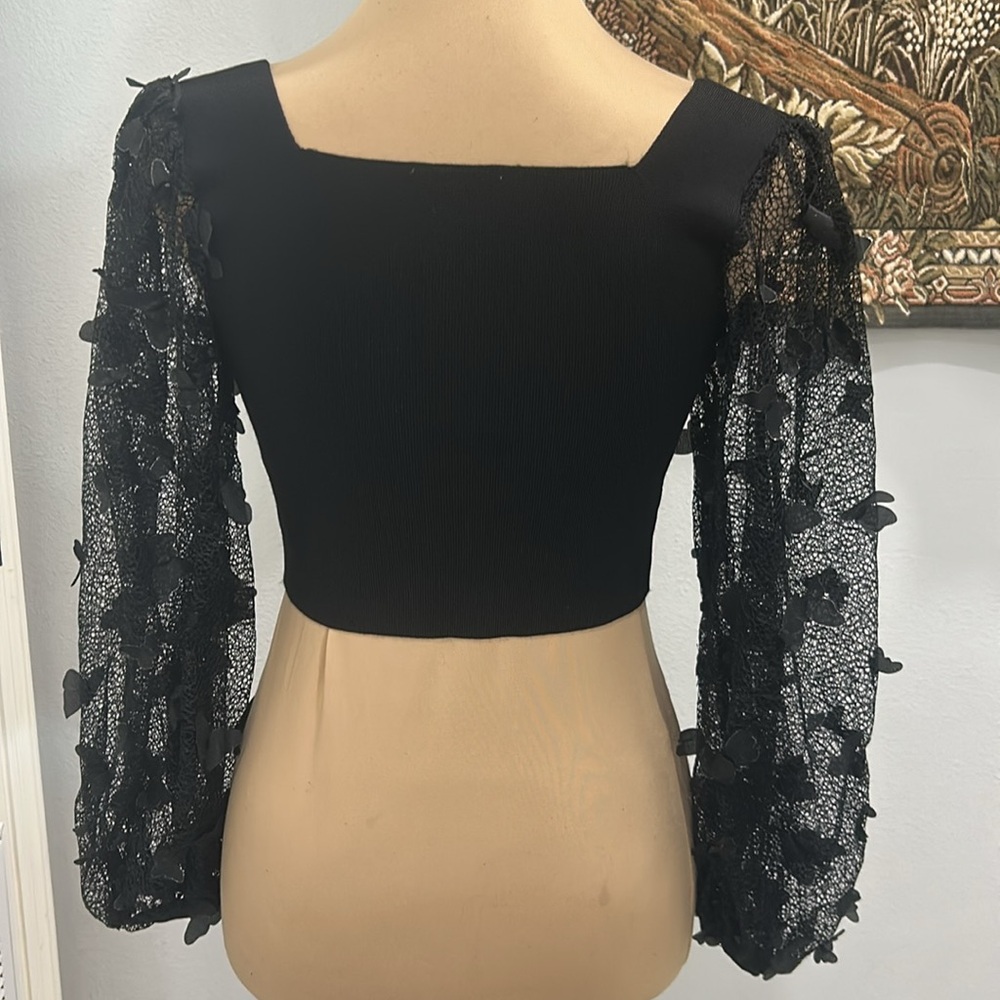 Free‎ People Intimately Flutter Cropped Black Top. Size S - Picture 6 of 15